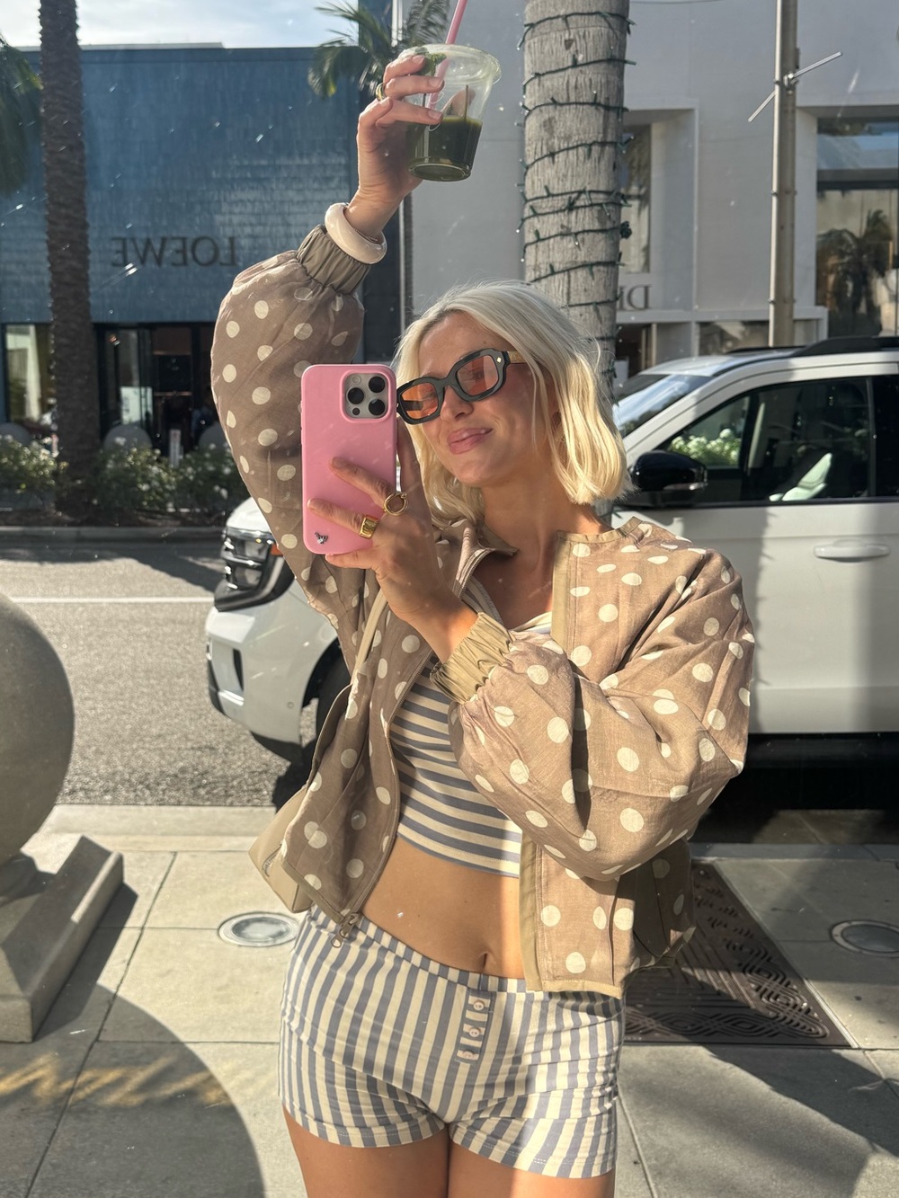 Find me now Polk dot Fabio voile jacket in cream & mocha